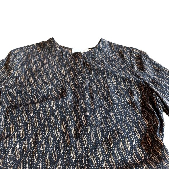 A.L.C. Button-Down Shift Dress 100% Silk Fun Print Short Sleeve Size 4 Women's - Picture 2 of 14